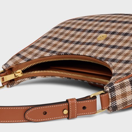 MEDIUM AVA TRIOMPHE BAG IN TARTAN TEXTILE and CALFSKIM - Image 4
