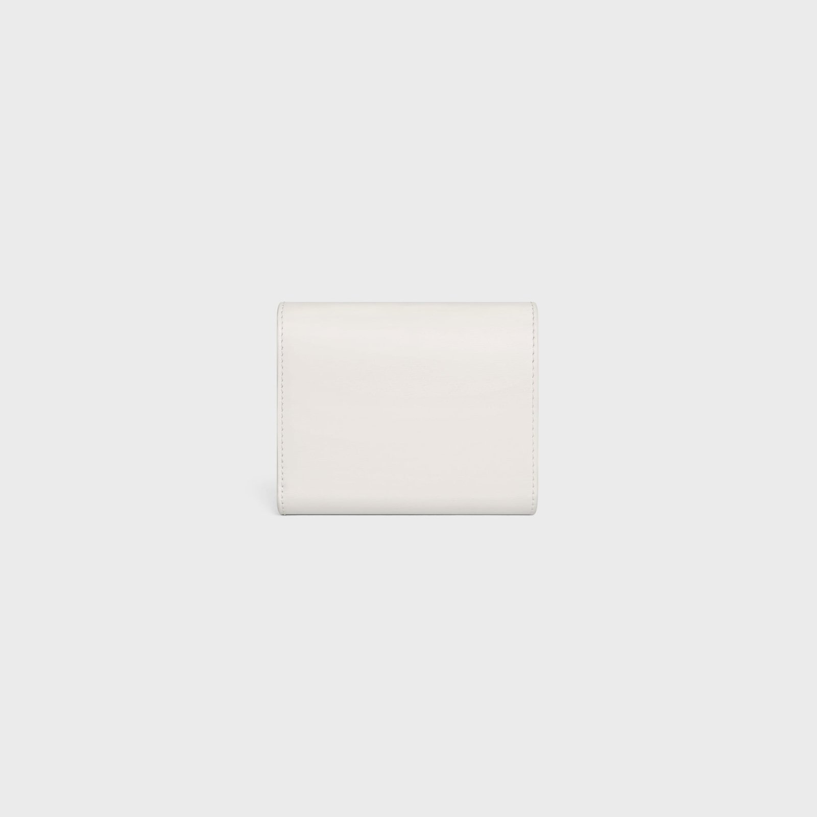 SMALL FLAP WALLER TRIOMPHE IN SHINY CALFSKIN WHITE - Image 3