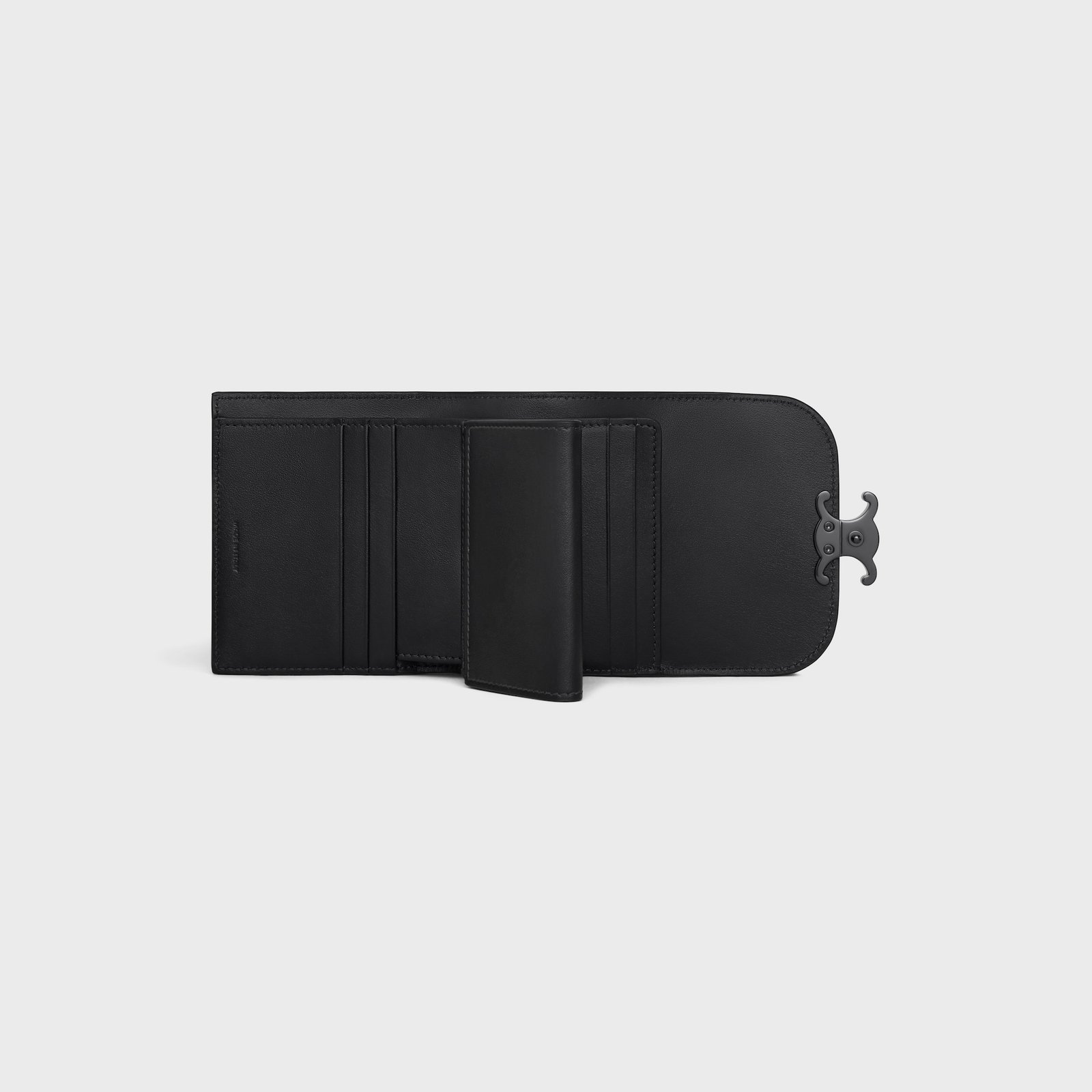 SMALL FLAP WALLER TRIOMPHE IN SHINY CALFSKIN BLACK / BLACK - Image 4